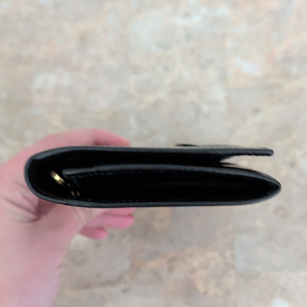 NWOT Salvatore Ferragamo Black Leather with Gold Hardware Wallet - Picture 6 of 9